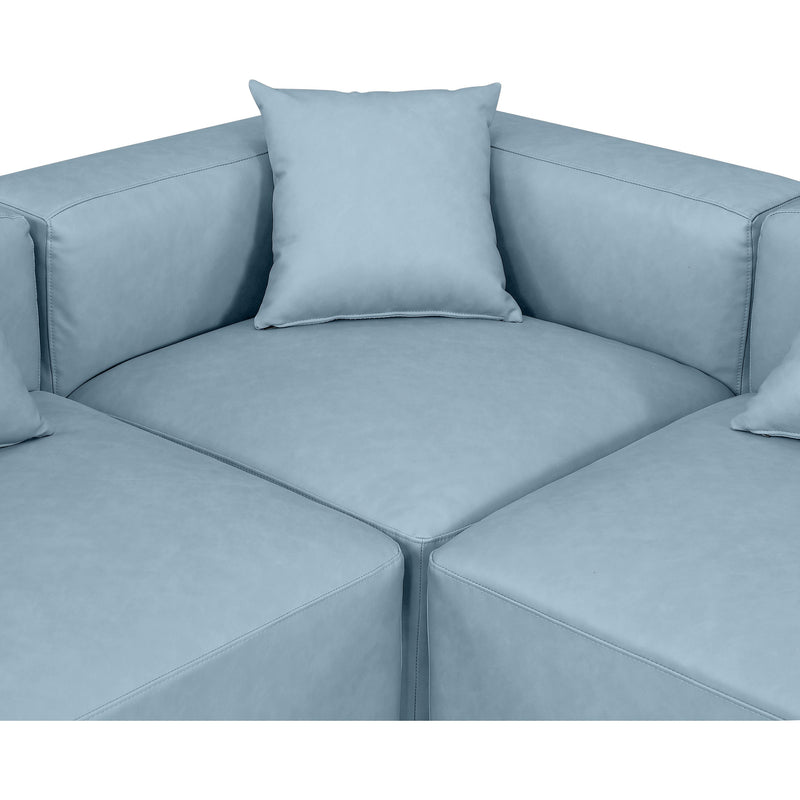 Diamond Modern Furniture Meridian Sectionals Stationary 668LtBlu-Sec8A IMAGE 7
