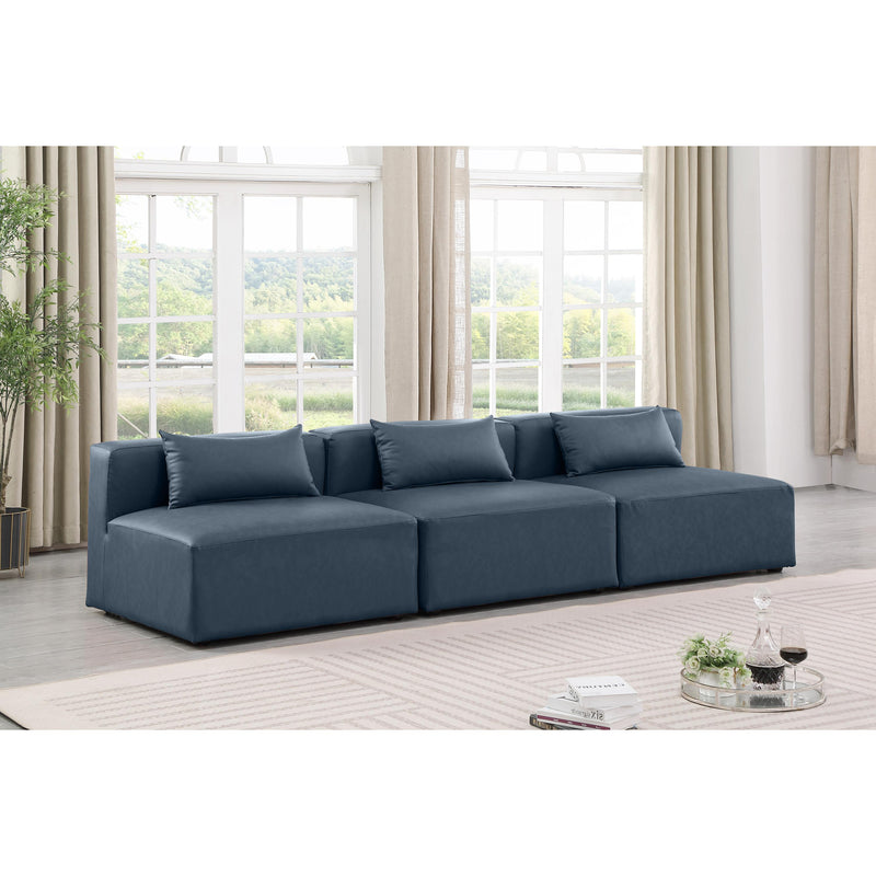 Diamond Modern Furniture Meridian Sofas Stationary 668Navy-S108A IMAGE 2