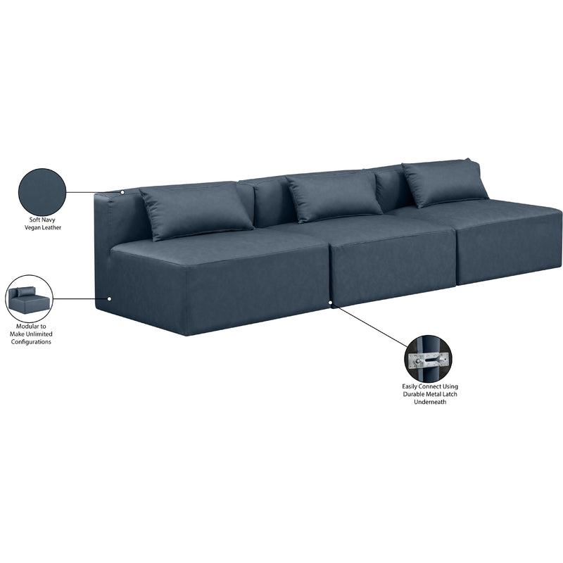 Diamond Modern Furniture Meridian Sofas Stationary 668Navy-S108A IMAGE 8