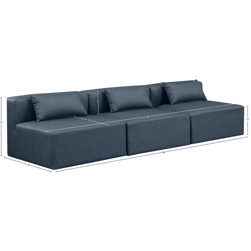 Diamond Modern Furniture Meridian Sofas Stationary 668Navy-S108A IMAGE 9