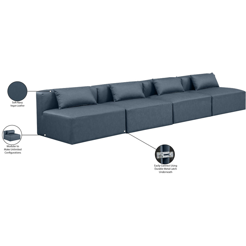 Diamond Modern Furniture Meridian Sofas Stationary 668Navy-S144A IMAGE 8
