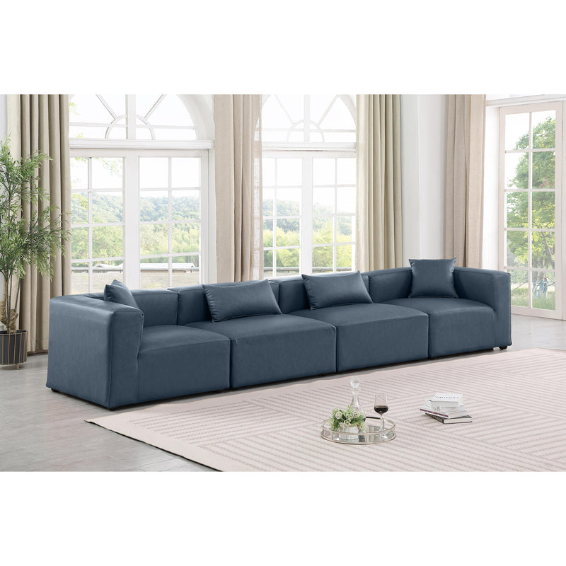 Diamond Modern Furniture Meridian Sofas Stationary 668Navy-S144B IMAGE 2