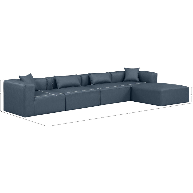 Diamond Modern Furniture Meridian Sectionals Stationary 668Navy-Sec5A IMAGE 10