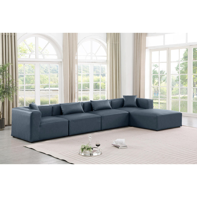 Diamond Modern Furniture Meridian Sectionals Stationary 668Navy-Sec5A IMAGE 2