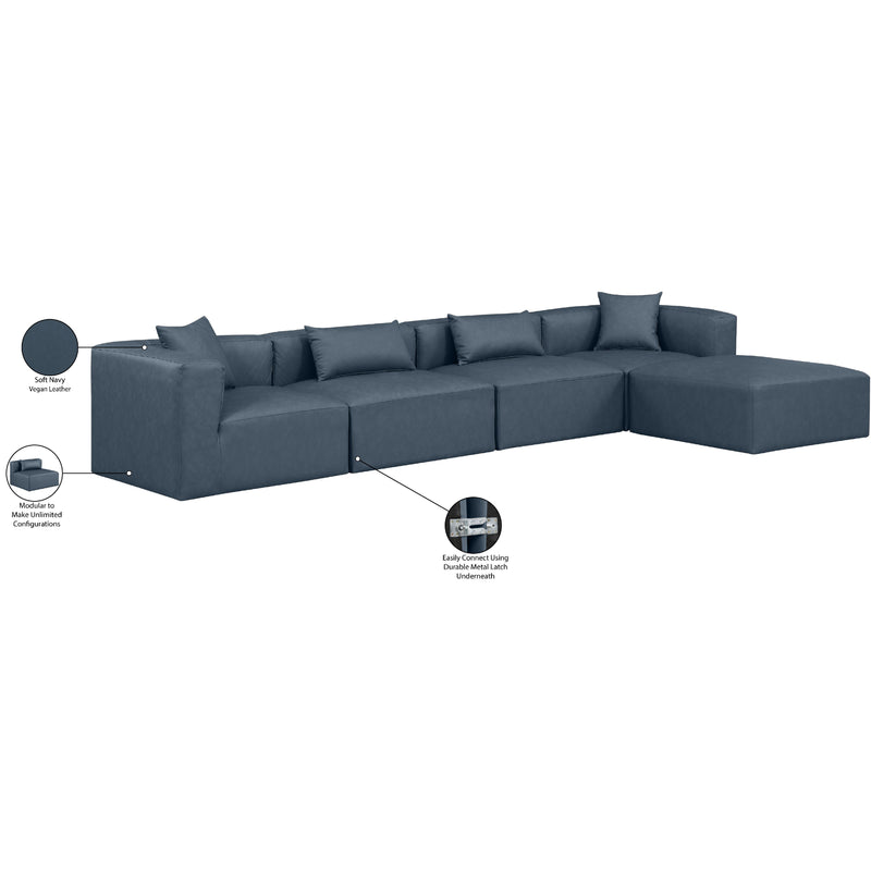 Diamond Modern Furniture Meridian Sectionals Stationary 668Navy-Sec5A IMAGE 9