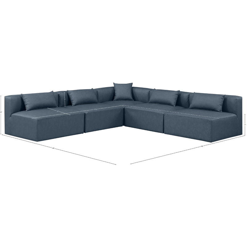 Diamond Modern Furniture Meridian Sectionals Stationary 668Navy-Sec5B IMAGE 10