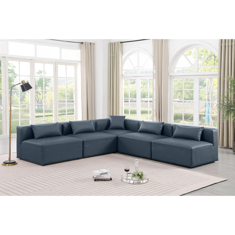 Diamond Modern Furniture Meridian Sectionals Stationary 668Navy-Sec5B IMAGE 2