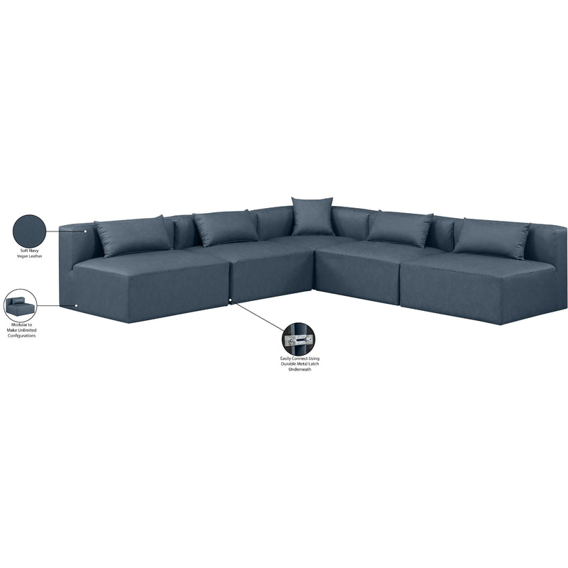 Diamond Modern Furniture Meridian Sectionals Stationary 668Navy-Sec5B IMAGE 9