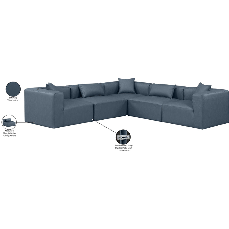 Diamond Modern Furniture Meridian Sectionals Stationary 668Navy-Sec5C IMAGE 10