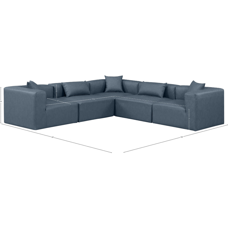 Diamond Modern Furniture Meridian Sectionals Stationary 668Navy-Sec5C IMAGE 11