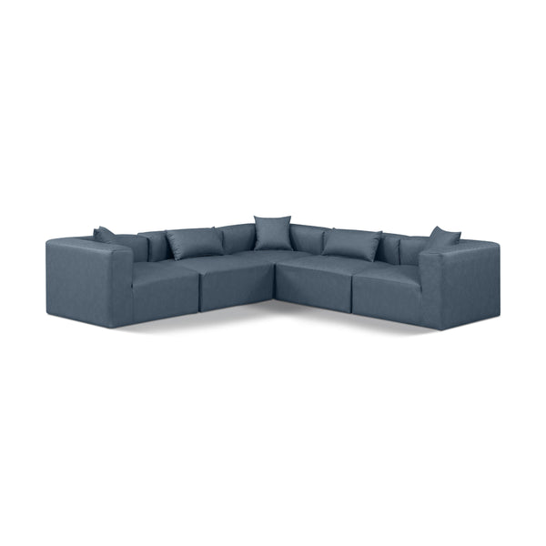 Diamond Modern Furniture Meridian Sectionals Stationary 668Navy-Sec5C IMAGE 1