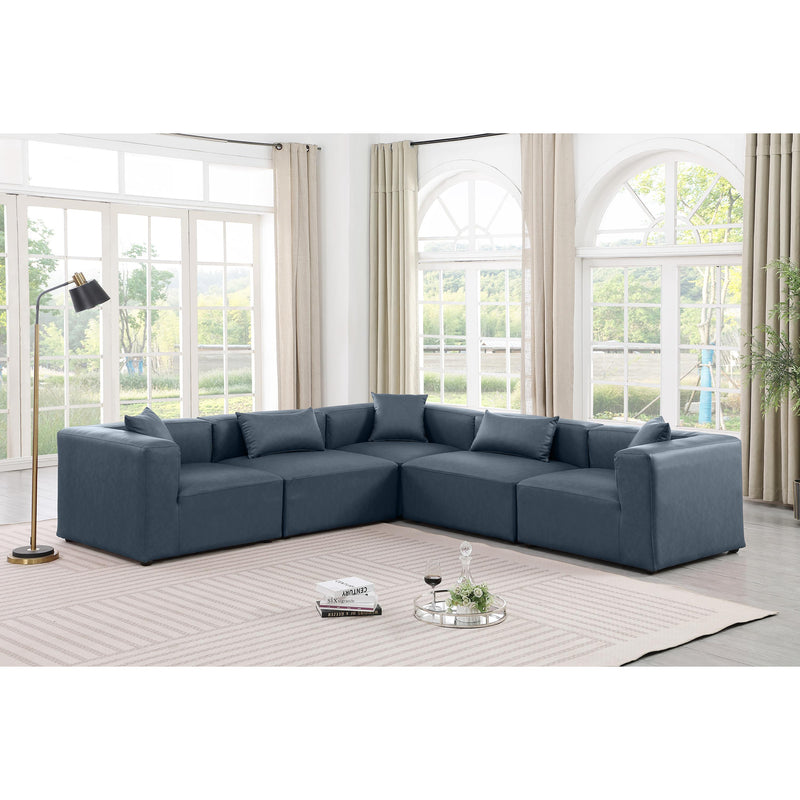 Diamond Modern Furniture Meridian Sectionals Stationary 668Navy-Sec5C IMAGE 2