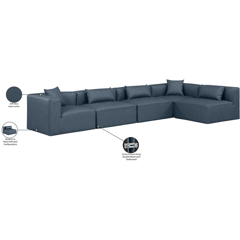 Diamond Modern Furniture Meridian Sectionals Stationary 668Navy-Sec5D IMAGE 10