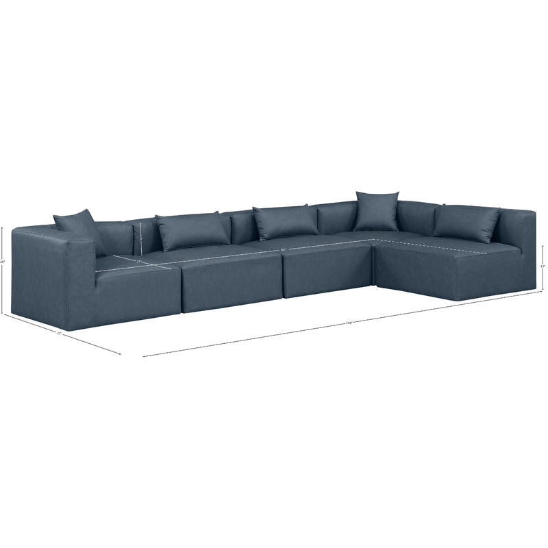 Diamond Modern Furniture Meridian Sectionals Stationary 668Navy-Sec5D IMAGE 11