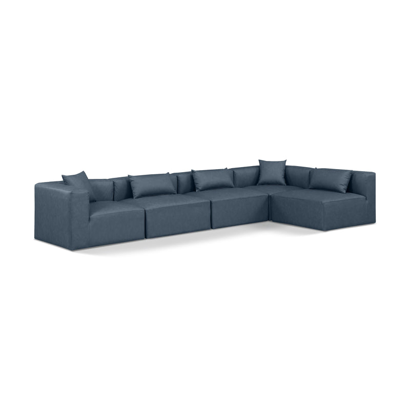 Diamond Modern Furniture Meridian Sectionals Stationary 668Navy-Sec5D IMAGE 1