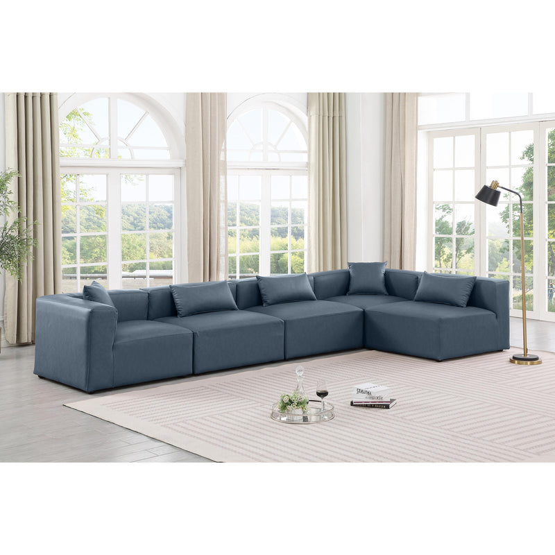 Diamond Modern Furniture Meridian Sectionals Stationary 668Navy-Sec5D IMAGE 2