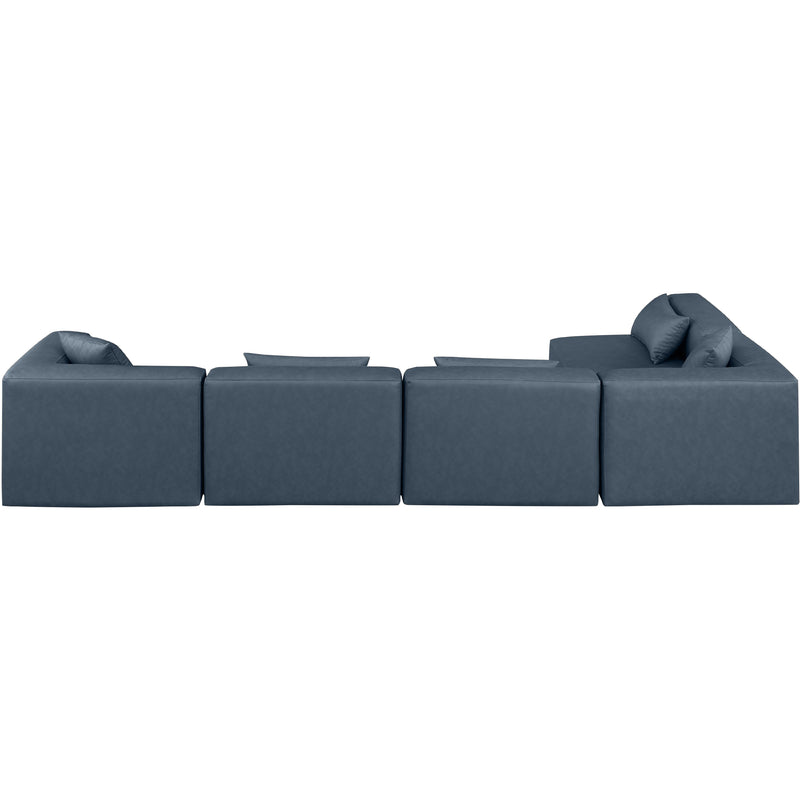 Diamond Modern Furniture Meridian Sectionals Stationary 668Navy-Sec5D IMAGE 3