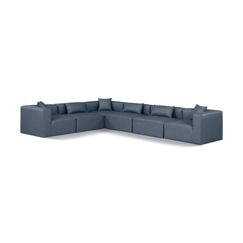 Diamond Modern Furniture Meridian Sectionals Stationary 668Navy-Sec6A IMAGE 1
