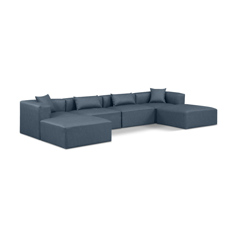 Diamond Modern Furniture Meridian Sectionals Stationary 668Navy-Sec6B IMAGE 1