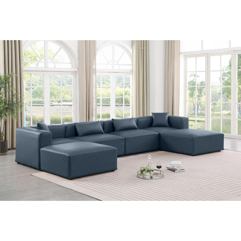 Diamond Modern Furniture Meridian Sectionals Stationary 668Navy-Sec6B IMAGE 2