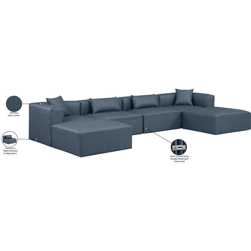 Diamond Modern Furniture Meridian Sectionals Stationary 668Navy-Sec6B IMAGE 9