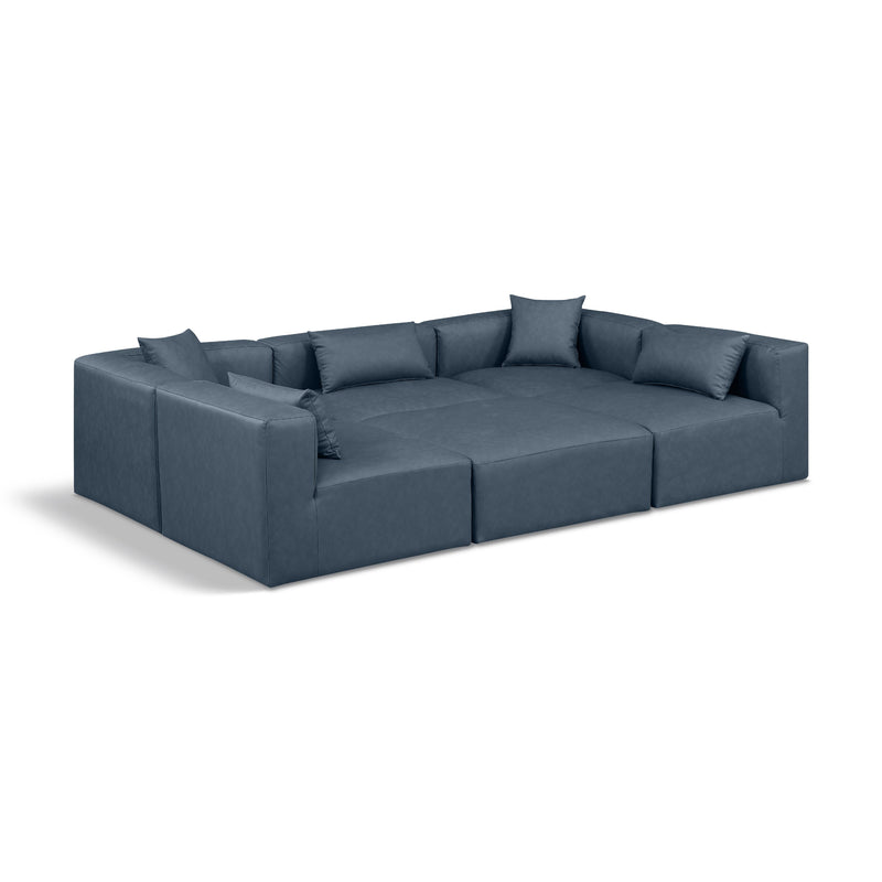 Diamond Modern Furniture Meridian Sectionals Stationary 668Navy-Sec6C IMAGE 1