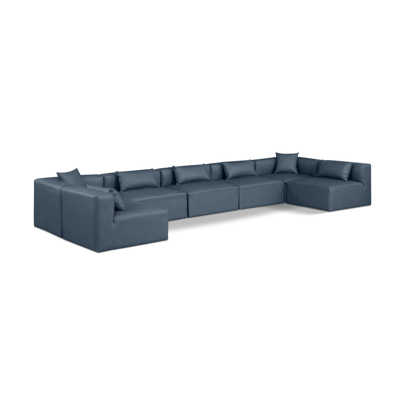 Diamond Modern Furniture Meridian Sectionals Stationary 668Navy-Sec7B IMAGE 1