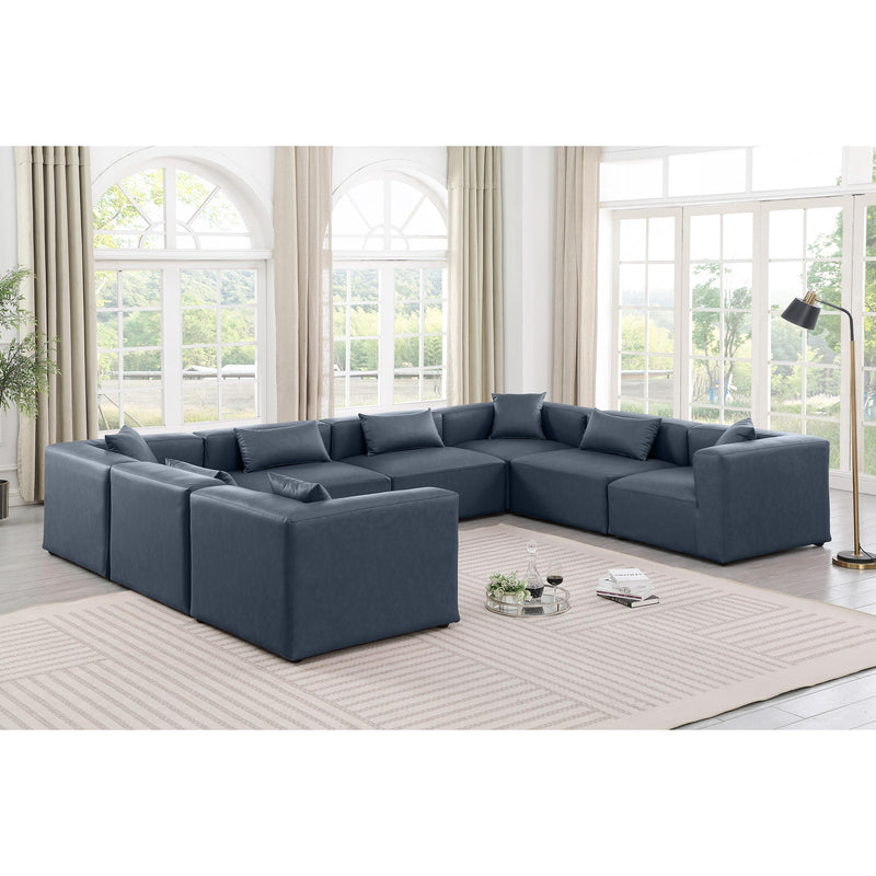 Diamond Modern Furniture Meridian Sectionals Stationary 668Navy-Sec8A IMAGE 2