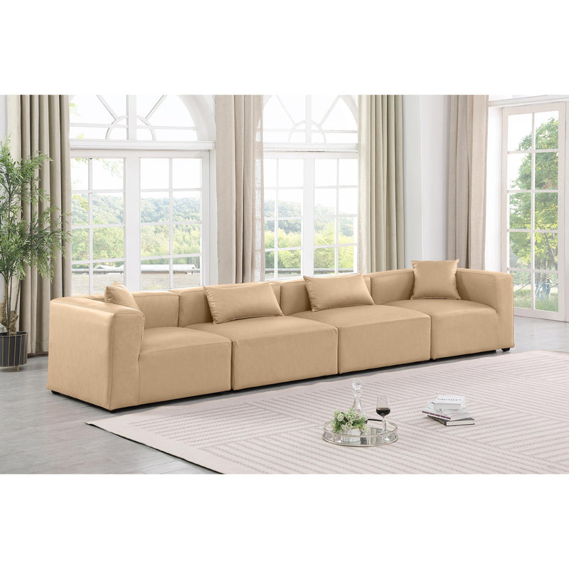 Diamond Modern Furniture Meridian Sofas Stationary 668Tan-S144B IMAGE 2