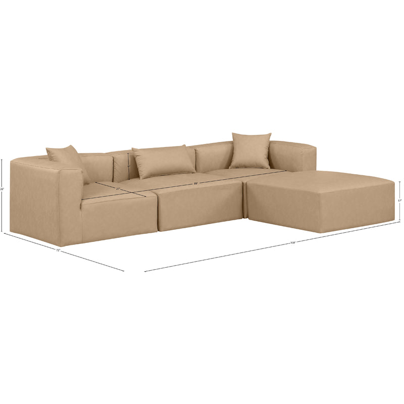 Diamond Modern Furniture Meridian Sectionals Stationary 668Tan-Sec4A IMAGE 10