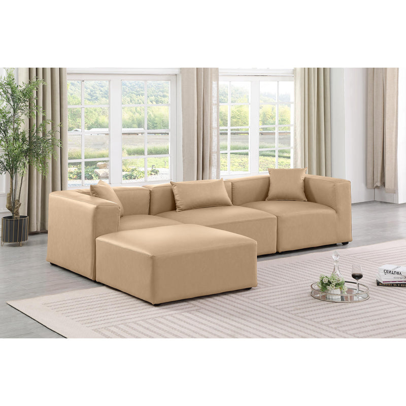 Diamond Modern Furniture Meridian Sectionals Stationary 668Tan-Sec4A IMAGE 2