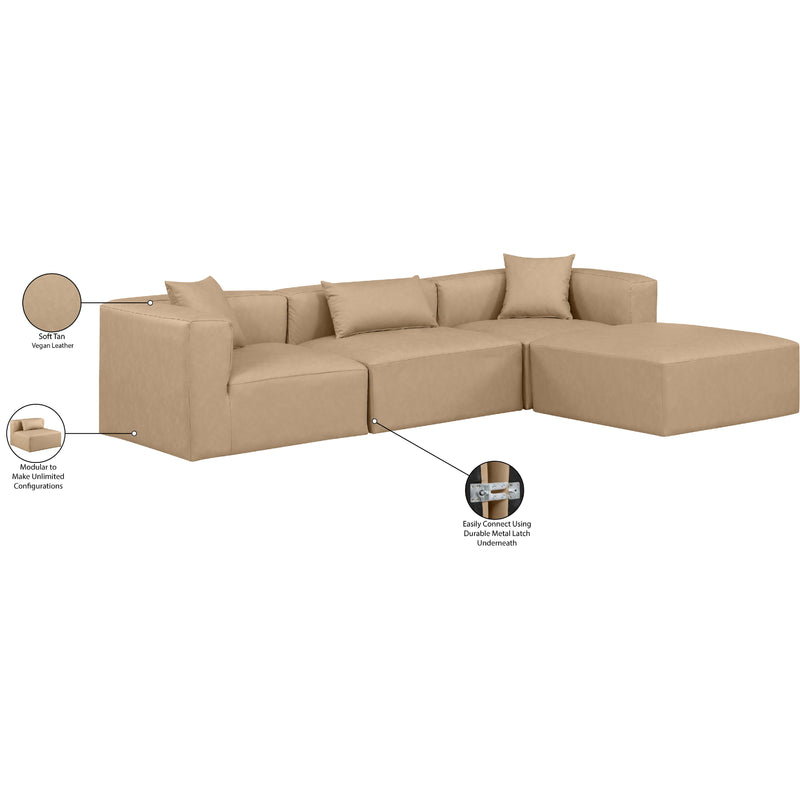 Diamond Modern Furniture Meridian Sectionals Stationary 668Tan-Sec4A IMAGE 9