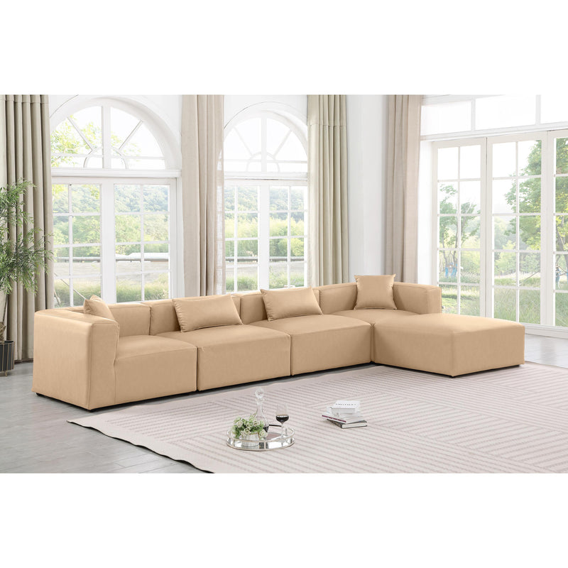 Diamond Modern Furniture Meridian Sectionals Stationary 668Tan-Sec5A IMAGE 2