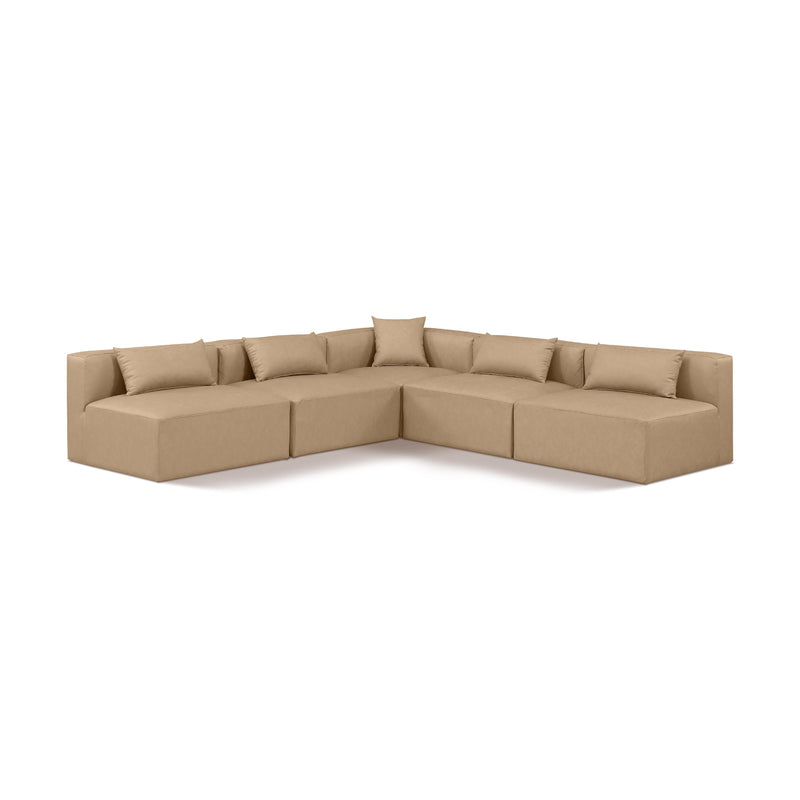 Diamond Modern Furniture Meridian Sectionals Stationary 668Tan-Sec5B IMAGE 1