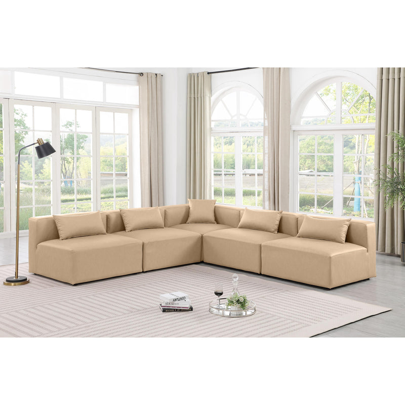 Diamond Modern Furniture Meridian Sectionals Stationary 668Tan-Sec5B IMAGE 2