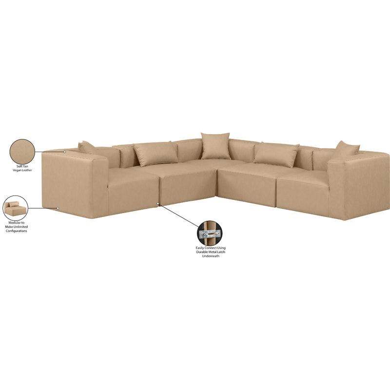 Diamond Modern Furniture Meridian Sectionals Stationary 668Tan-Sec5C IMAGE 10