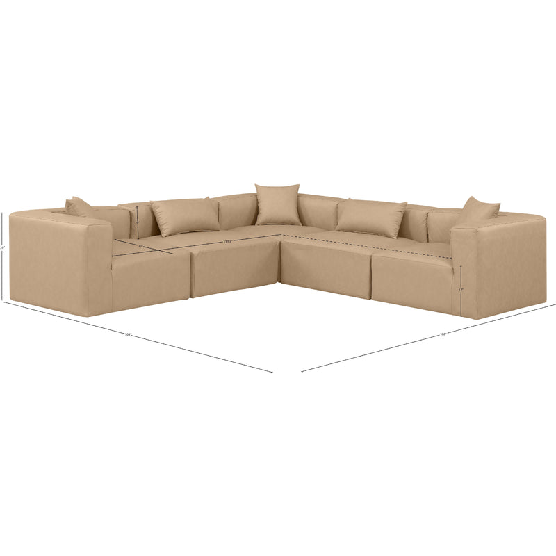 Diamond Modern Furniture Meridian Sectionals Stationary 668Tan-Sec5C IMAGE 11