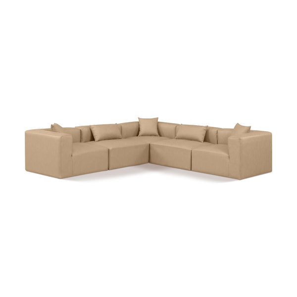 Diamond Modern Furniture Meridian Sectionals Stationary 668Tan-Sec5C IMAGE 1