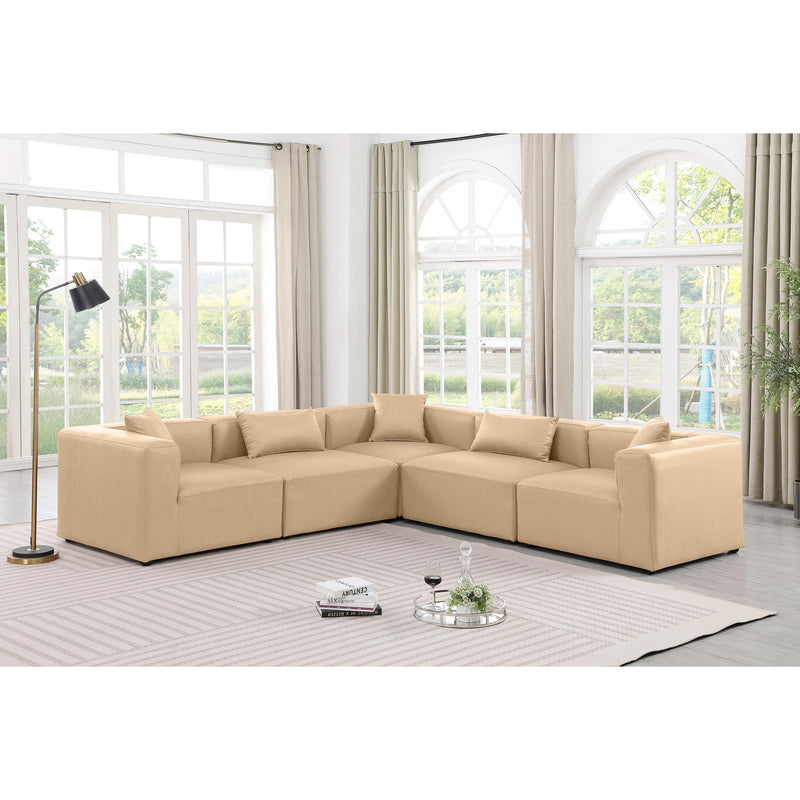 Diamond Modern Furniture Meridian Sectionals Stationary 668Tan-Sec5C IMAGE 2