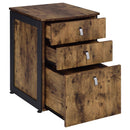 Estrella  Office Desk File Cabinet Set Rustic Nutmeg