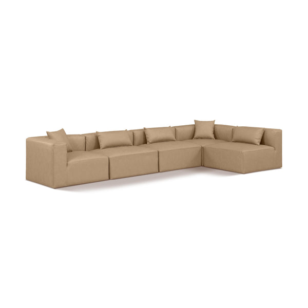 Diamond Modern Furniture Meridian Sectionals Stationary 668Tan-Sec5D IMAGE 1