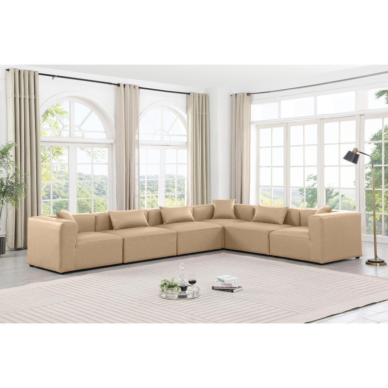 Diamond Modern Furniture Meridian Sectionals Stationary 668Tan-Sec6A IMAGE 2