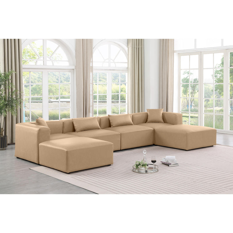 Diamond Modern Furniture Meridian Sectionals Stationary 668Tan-Sec6B IMAGE 2