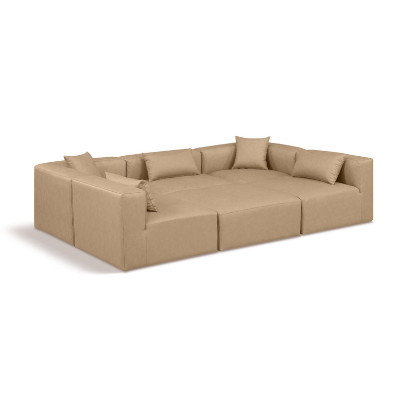 Diamond Modern Furniture Meridian Sectionals Stationary 668Tan-Sec6C IMAGE 1
