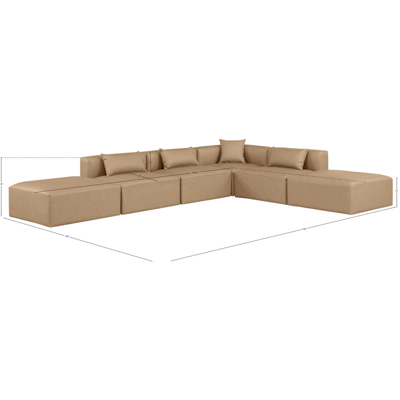 Diamond Modern Furniture Meridian Sectionals Stationary 668Tan-Sec6E IMAGE 10
