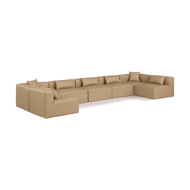 Diamond Modern Furniture Meridian Sectionals Stationary 668Tan-Sec7B IMAGE 1