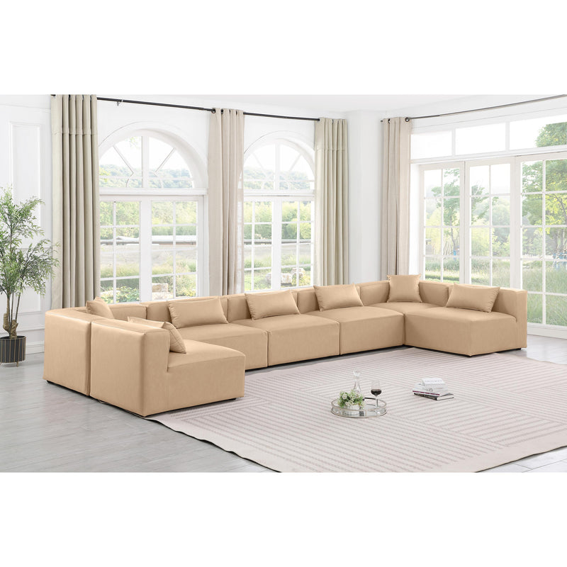 Diamond Modern Furniture Meridian Sectionals Stationary 668Tan-Sec7B IMAGE 2