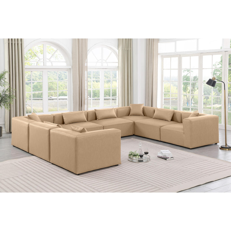 Diamond Modern Furniture Meridian Sectionals Stationary 668Tan-Sec8A IMAGE 2