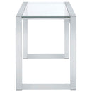 Hartford 47-inch Glass Top Writing Desk Chrome