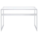 Hartford 47-inch Glass Top Writing Desk Chrome